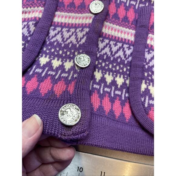 Avon Knit Women's 100% Pure Wool Purple Button Front Cardigan Med Canada - Picture 10 of 11